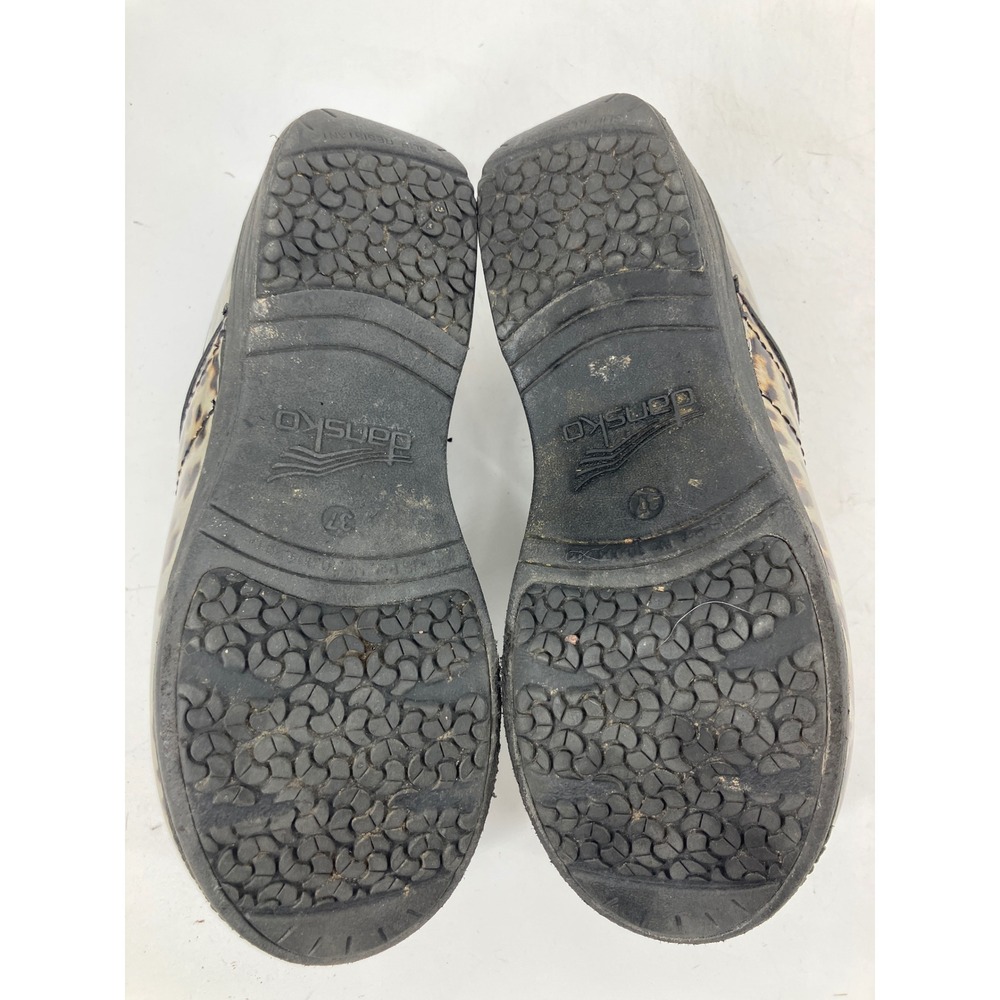 Dansko Professional Clogs Women 37 6.5-7 Gold Leopard Patent Leather Excellent - Picture 6 of 9